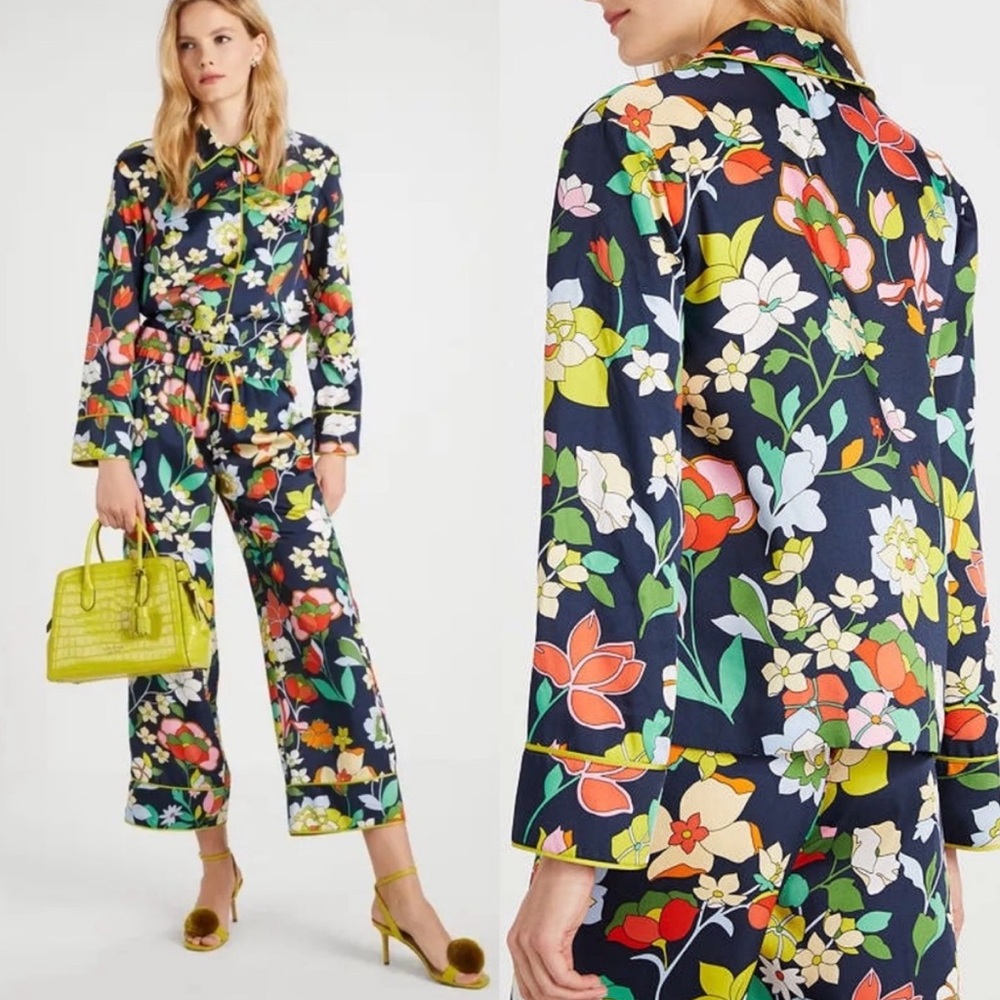 EUC Kate Spade Floral Bed Twill Top